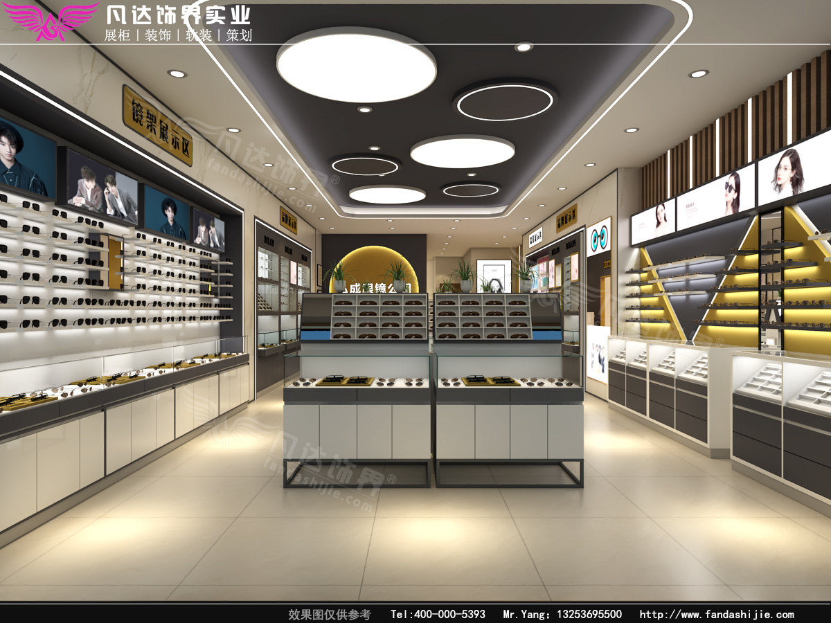眼镜店设计，眼镜店效果图_YUE商业展示设计-站酷ZCOOL